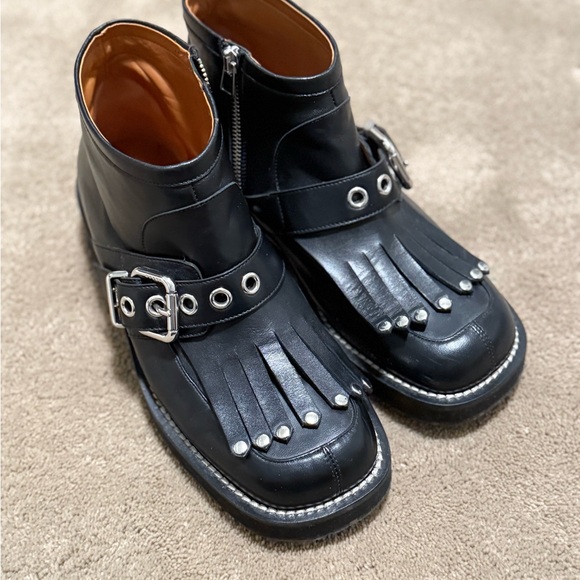 Marni Shoes - Marni Black Leather Fringe Boots